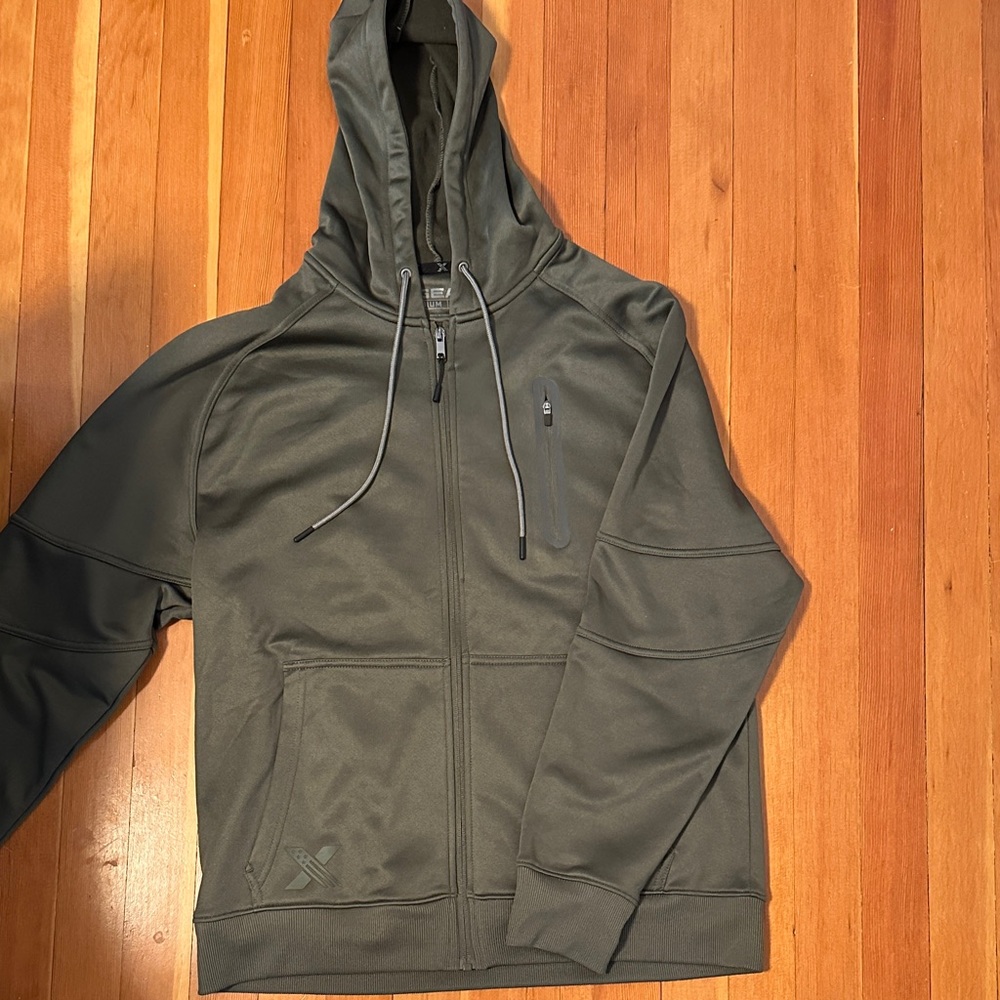Olive Green Zip-Up Hoodie